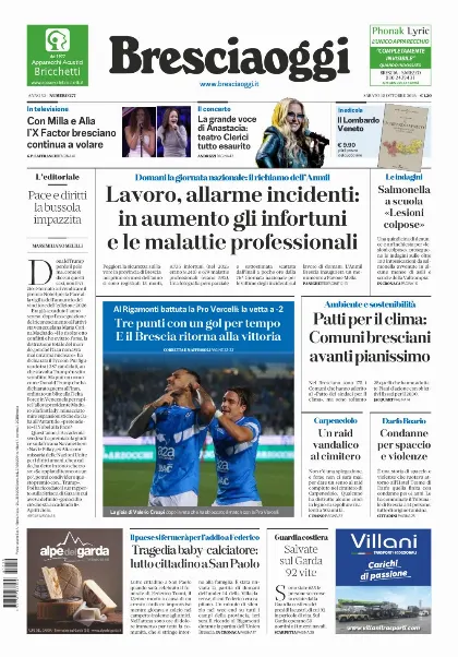 Prima pagina Bresciaoggi