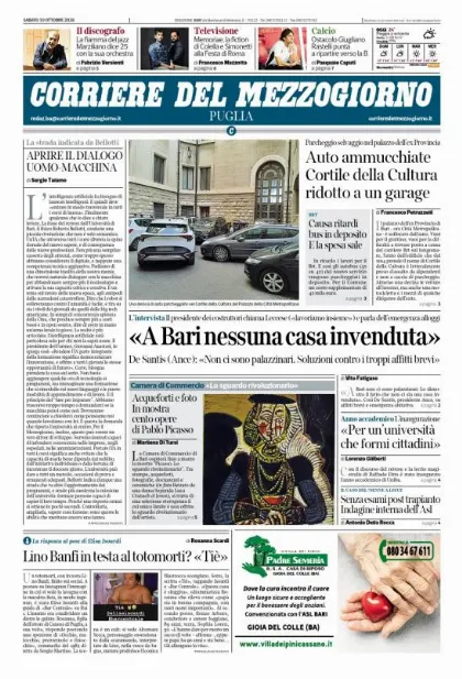 Prima pagina Corriere del Mezzogiorno | Puglia