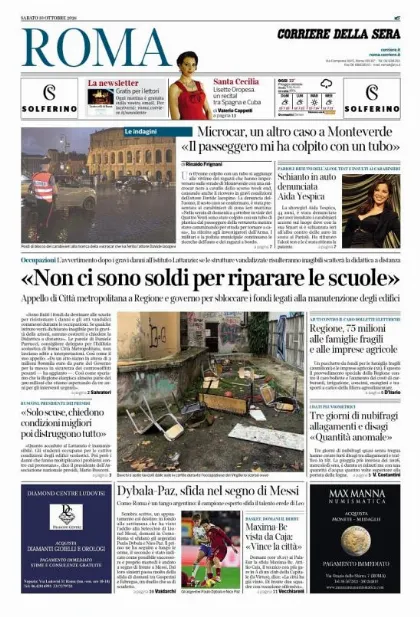 Prima pagina Corriere della Sera | Roma