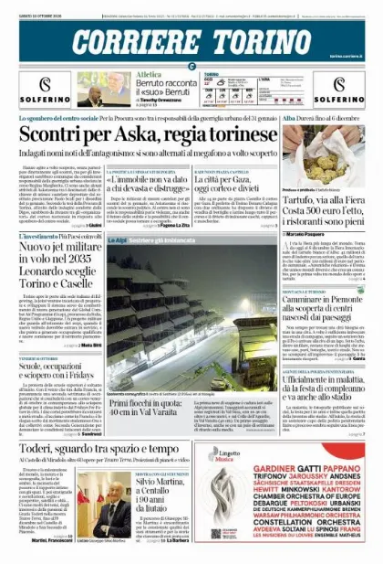 Prima pagina Corriere della Sera | Torino