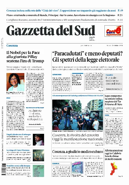 Prima pagina Gazzetta del Sud | Cosenza