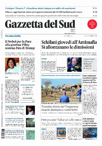 Prima pagina Gazzetta del Sud