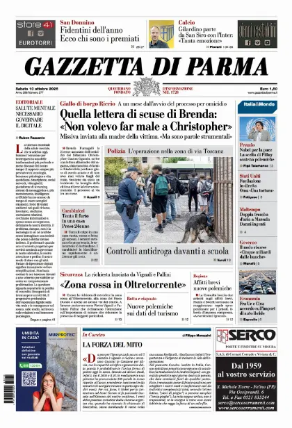 Prima pagina Gazzetta di Parma