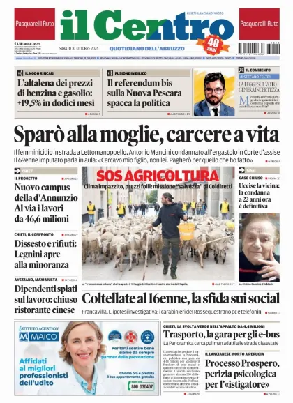 Prima pagina Il Centro | Chieti