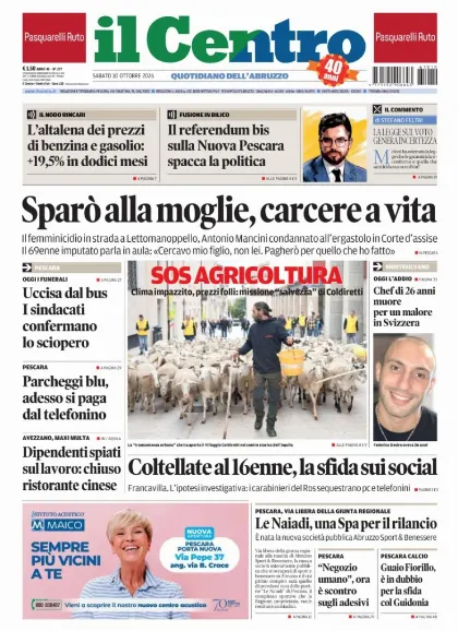 Prima pagina Il Centro | Pescara