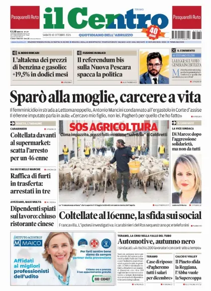 Prima pagina Il Centro | Teramo
