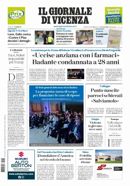 Prima pagina Il Giornale di Vicenza