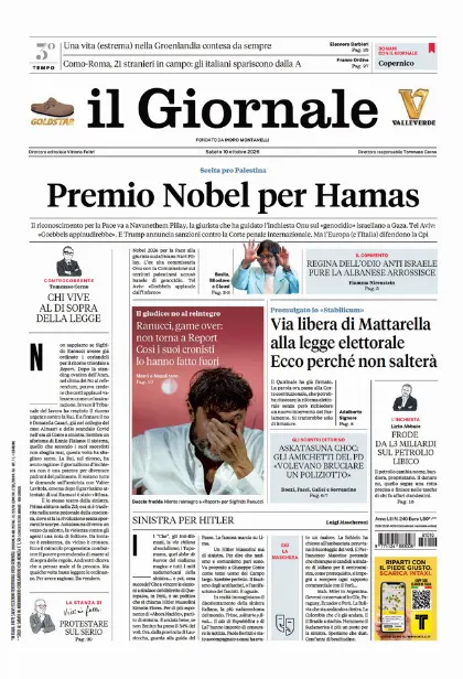 Prima pagina il Giornale