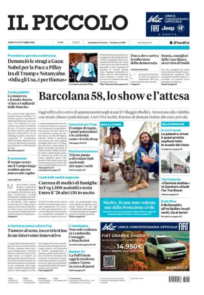 Prima pagina Il Piccolo | Trieste