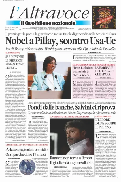 Prima pagina Il Quotidiano del Sud | L'Altravoce
