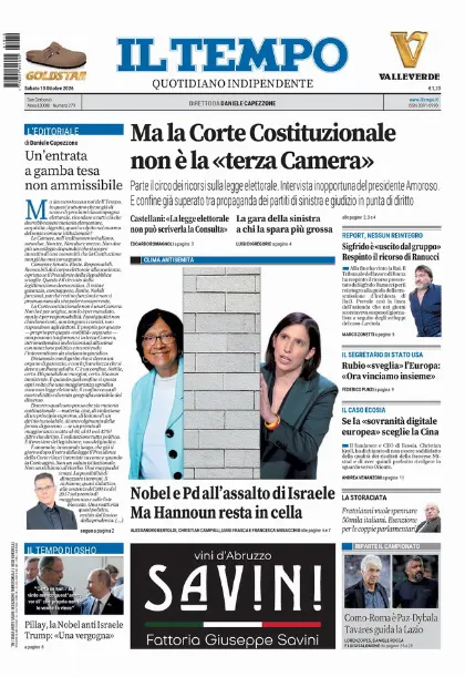 Prima pagina Il Tempo