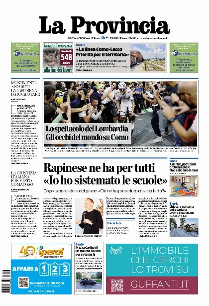Prima pagina La Provincia