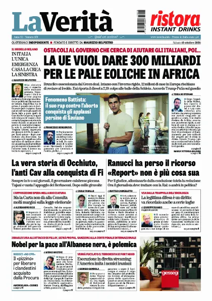 Prima pagina La Verita