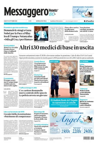 Prima pagina Messaggero Veneto | Gorizia
