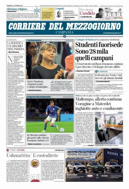 Prima pagina Corriere del Mezzogiorno | Campania