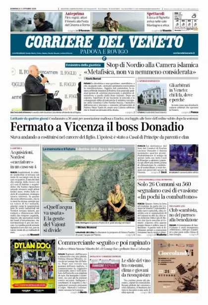 Prima pagina Corriere del Veneto | Padova e Rovigo