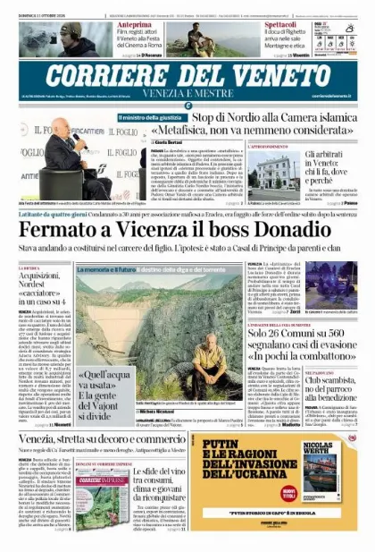 Prima pagina Corriere del Veneto | Venezia e Mestre