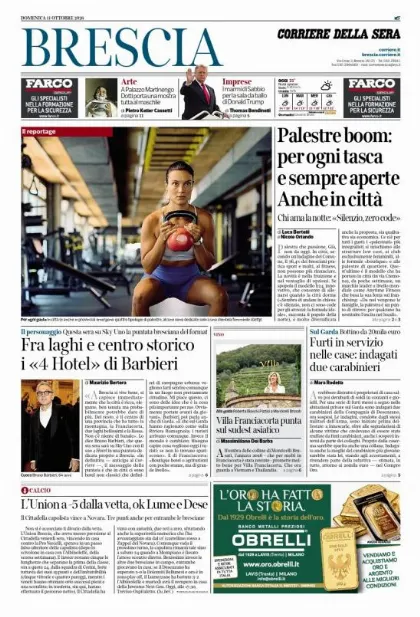 Prima pagina Corriere della Sera | Brescia