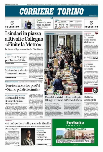 Prima pagina Corriere della Sera | Torino