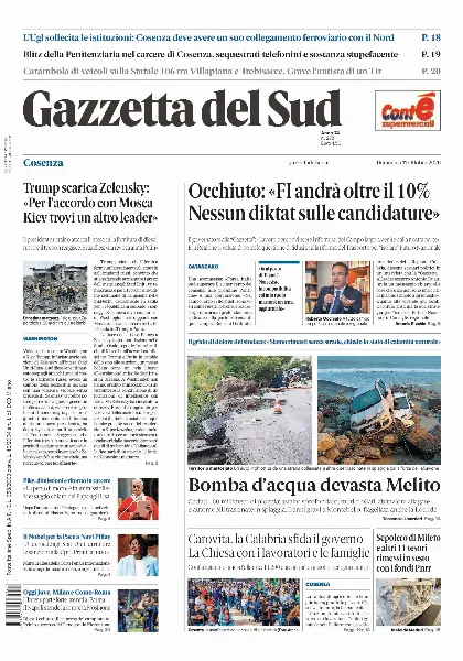 Prima pagina Gazzetta del Sud | Cosenza
