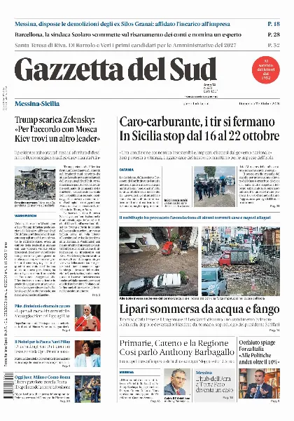 Prima pagina Gazzetta del Sud