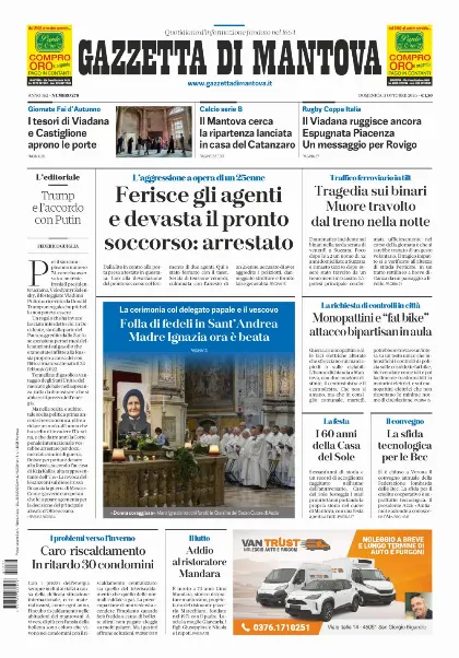 Prima pagina Gazzetta di Mantova