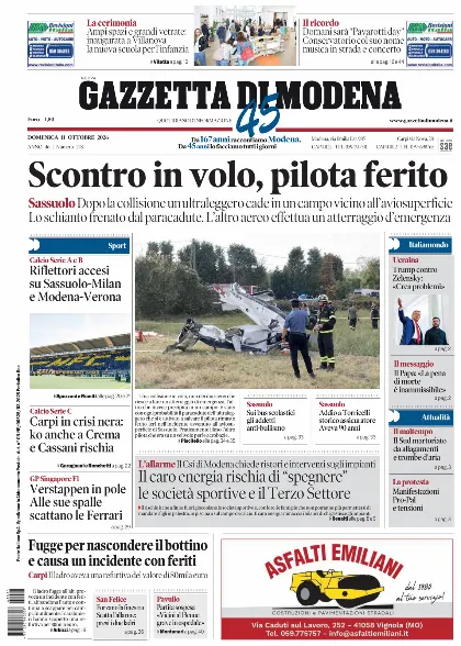 Prima pagina Gazzetta di Modena
