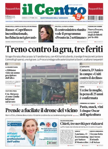 Prima pagina Il Centro | Chieti