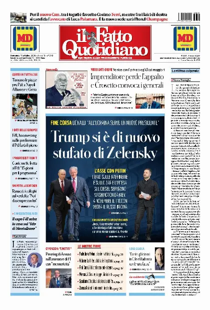 Prima pagina Il Fatto Quotidiano