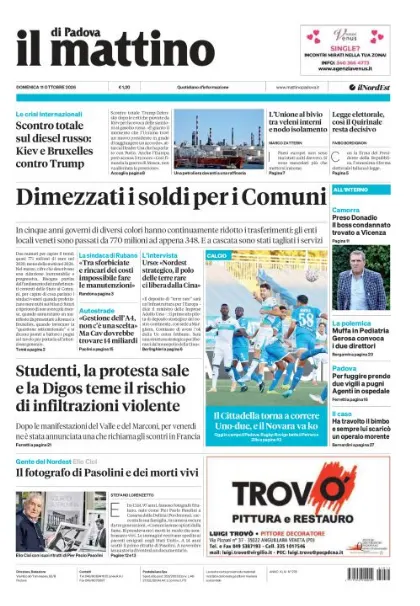 Prima pagina Il Mattino di Padova | Padova