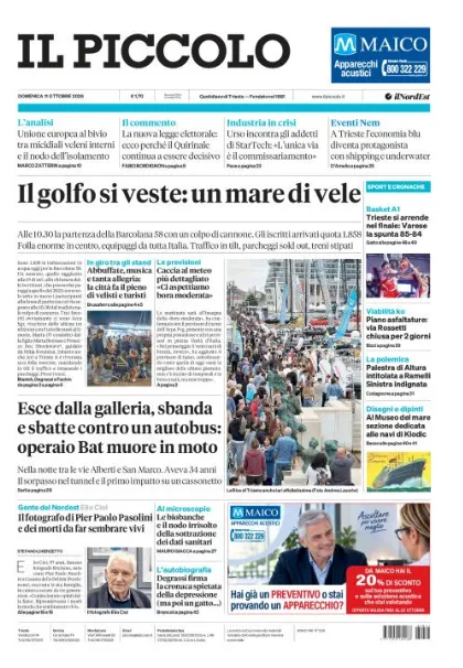 Prima pagina Il Piccolo | Trieste