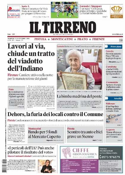 Prima pagina Il Tirreno