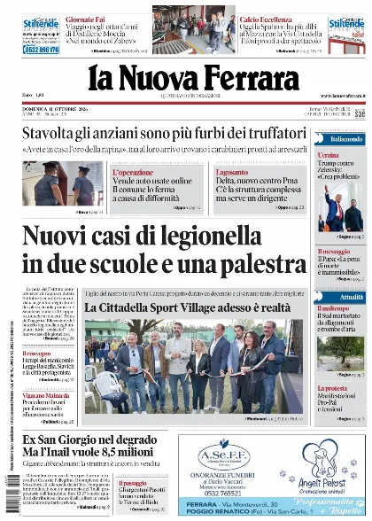 Prima pagina La Nuova Ferrara