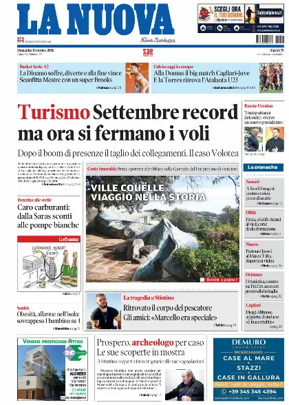 Prima pagina La Nuova Sardegna