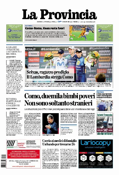Prima pagina La Provincia
