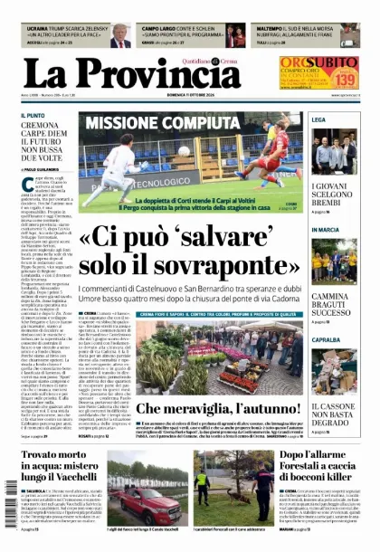 Prima pagina La Provincia | Crema