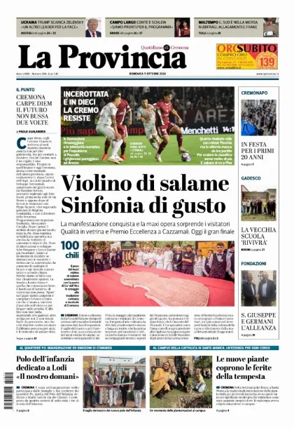 Prima pagina La Provincia