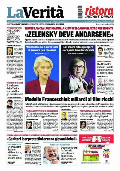 Prima pagina La Verita