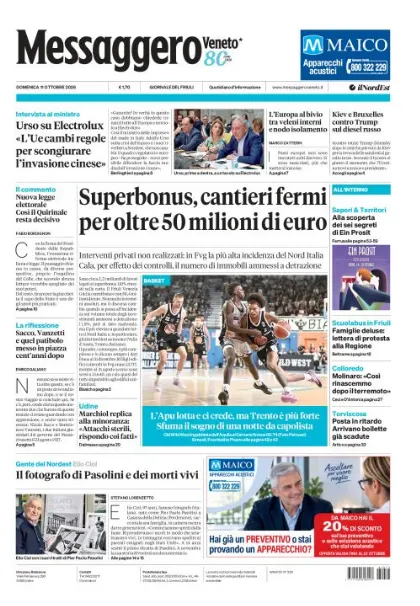 Prima pagina Messaggero Veneto | Gorizia