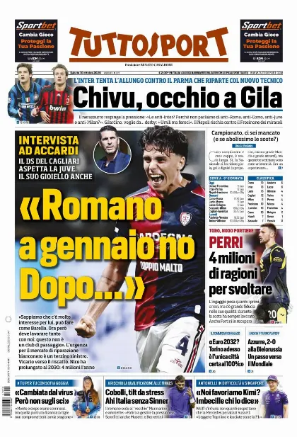 Prima pagina Tuttosport