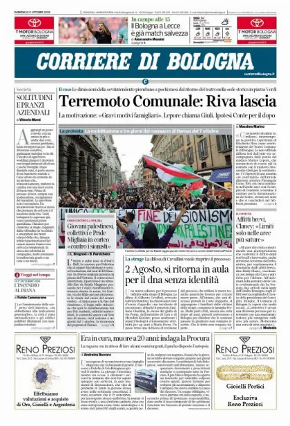 Prima pagina Corriere di Bologna