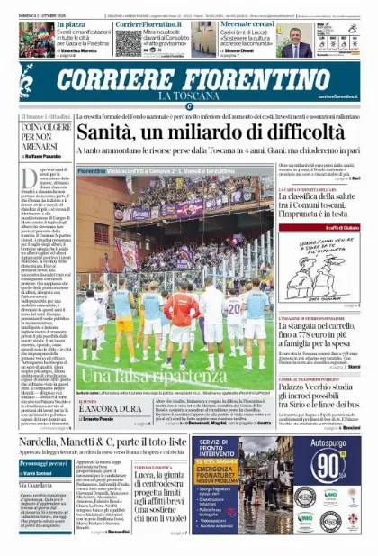 Prima pagina Corriere Fiorentino