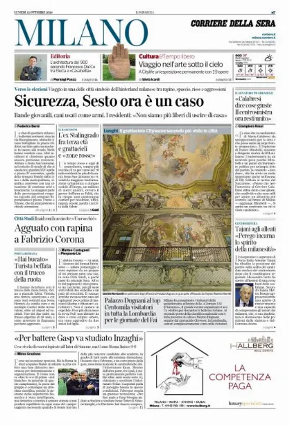 Prima pagina Corriere della Sera | Milano
