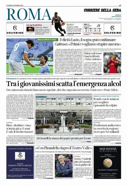 Prima pagina Corriere della Sera | Roma