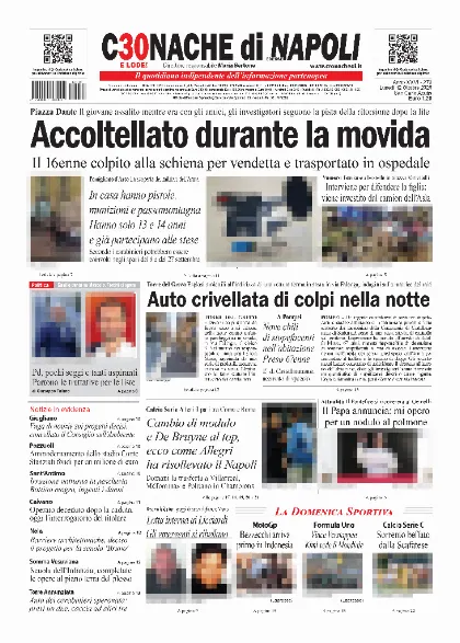 Prima pagina Cronache di Napoli