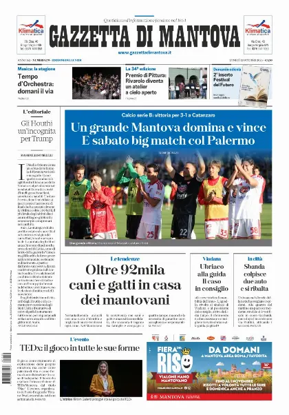 Prima pagina Gazzetta di Mantova