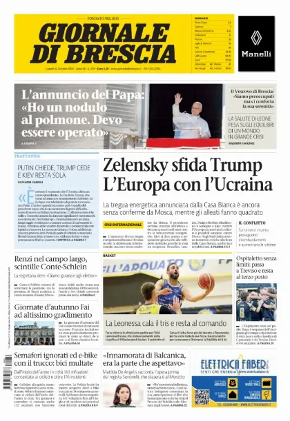 Prima pagina Giornale di Brescia