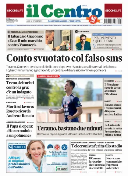 Prima pagina Il Centro | Teramo