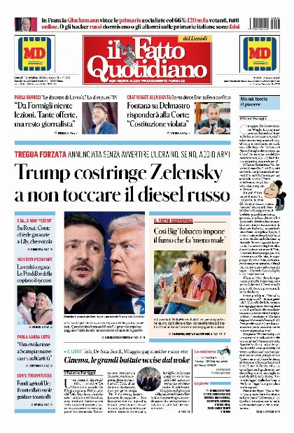 Prima pagina Il Fatto Quotidiano