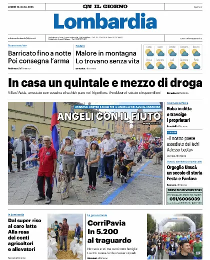 Prima pagina Il Giorno